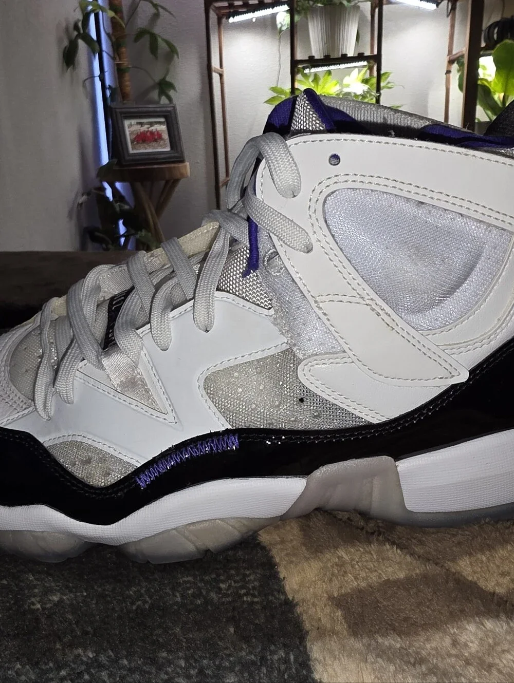 Jordan Men's Athletic Shoes - White, Purple & Black